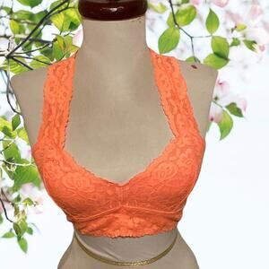NWT - Free People Intimately Lace Bralette Orange Small